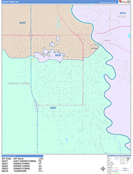 Grand Forks Wall Map Color Cast Style 2026